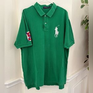 Polo Ralph Lauren Green Polo Big Pony Rugby Preppy #5 Shirt